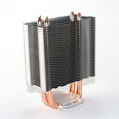 Custom Copper Pipe Heatsink With 0.4mm Aluminum Fin Thickness